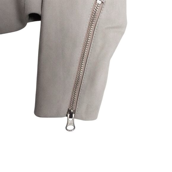 Quince Women's Size XS Biker Jacket Sand Tan 100% Suede Zip Casual NWT - Picture 8 of 13